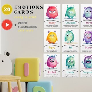 monster-emotion-flashcards-kids-learning - Image 1