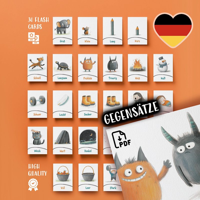 gegensatze-flashcards-kinder-deutsch-o - Image 1