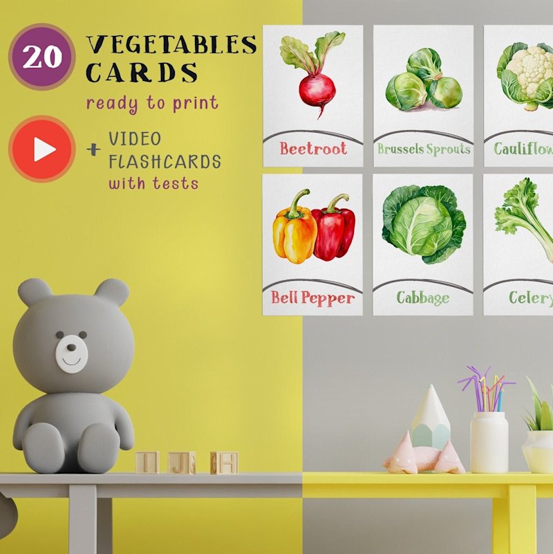 vegetable-flashcards-kids-printable - Image 1