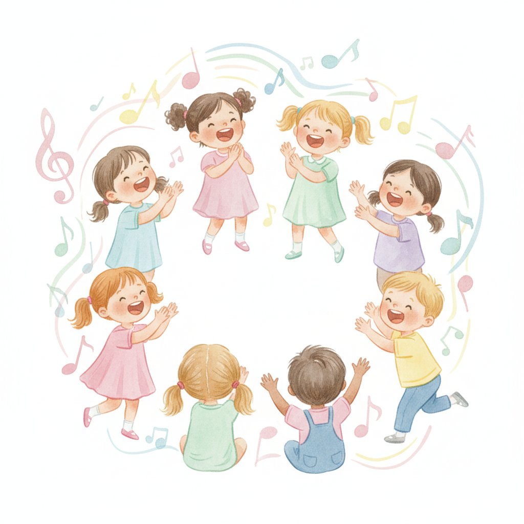 Children singing and clapping a days-of-the-week song