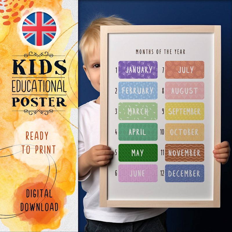 months-year-poster-kids-printable-pdf - Image 1