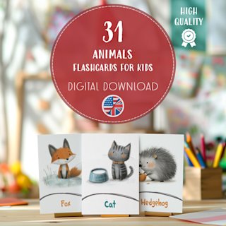 animal-flashcards-for-kids-cute-learning - Image 1