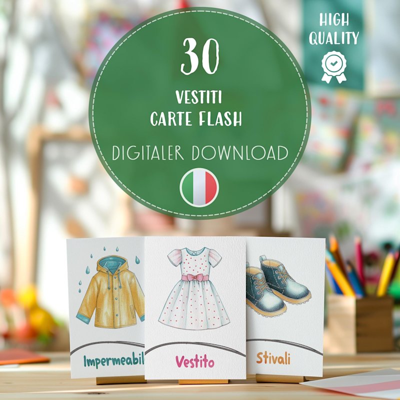 flashcard-vestiti-bambini-italiano - Image 1