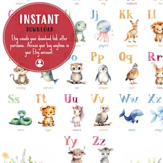 animal-alphabet-poster-kids-watercolor - Image 6