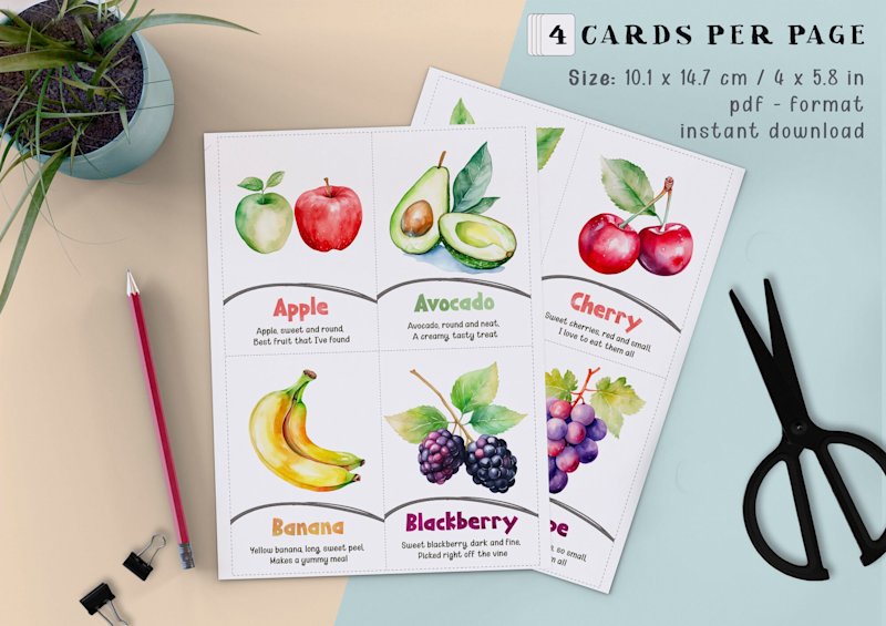 fruits-flashcards-rhymes-kids-printable - Image 3