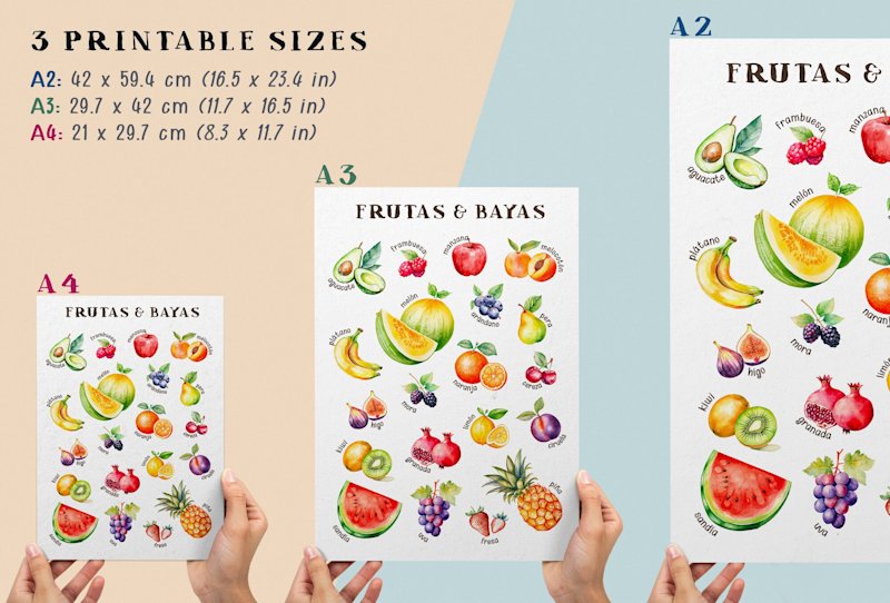 spanish-fruits-poster-watercolor-print - Image 2