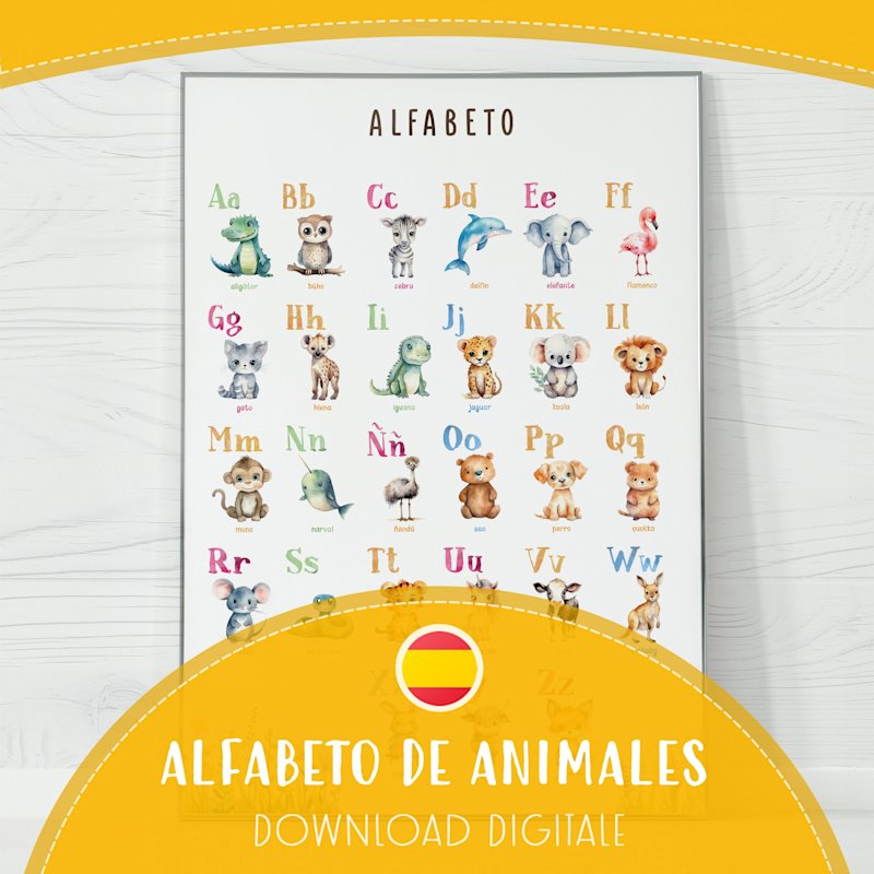spanish-alphabet-animal-poster - Image 1