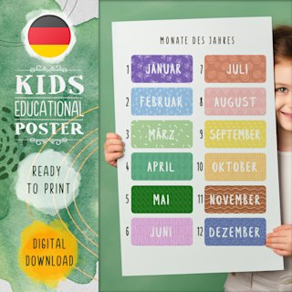 monate-poster-kinder-deutsch-german - Image 1