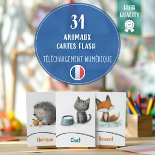 cartes-animaux-enfants-francais-o - Image 1