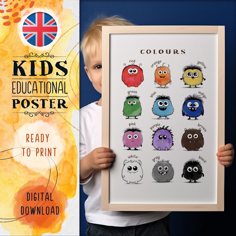 colours-poster-kids-monsters-printable - Image 1