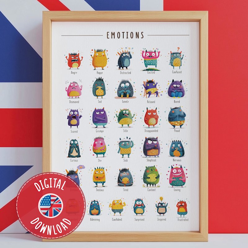 feelings-monsters-poster-kids-emotions - Image 1