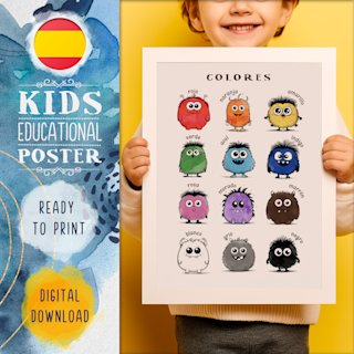 spanish-colors-poster-cute-monsters - Image 1