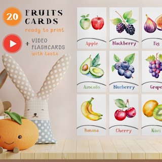 fruits-flashcards-kids-printable - Image 1