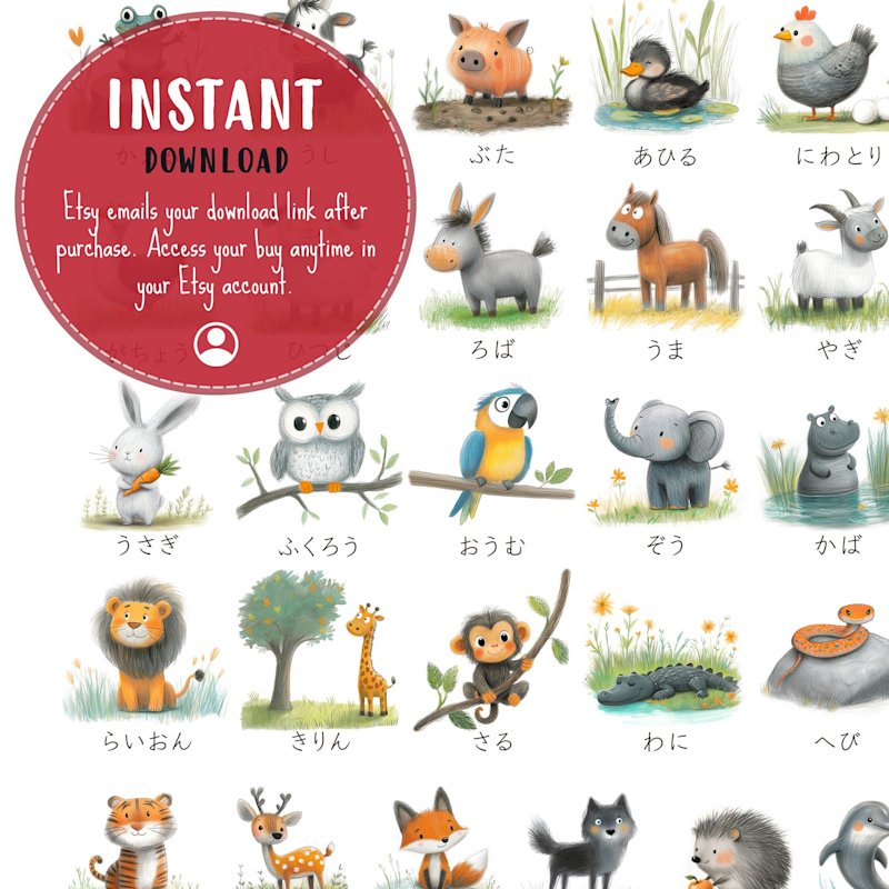 japanese-animal-poster-wild-farm-animals - Image 3