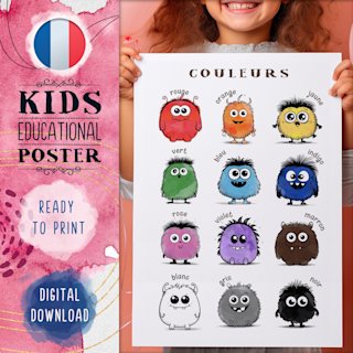 affiche-couleurs-enfants-francais-o - Image 1