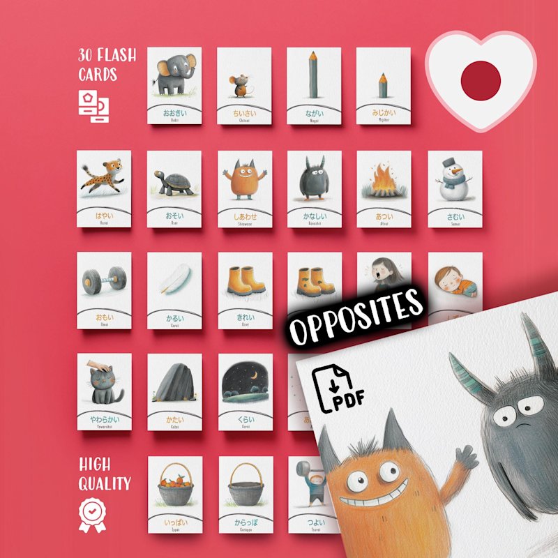 japanese-opposites-flash-cards-kids - Image 1