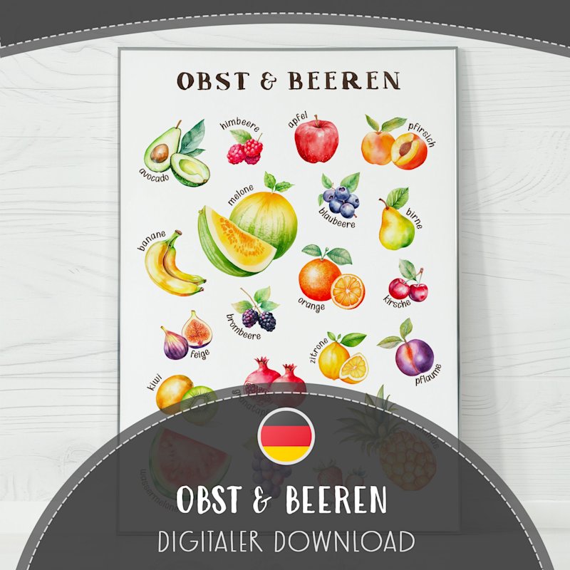 obst-poster-kinder-deutsch-german-fruits - Image 1