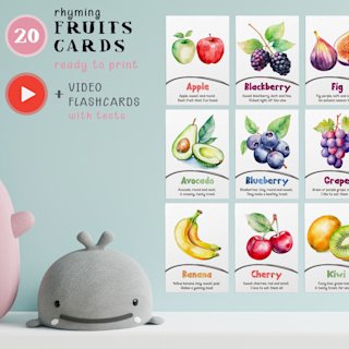 fruits-flashcards-rhymes-kids-printable - Image 1