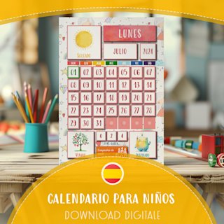calendario-espanol-ninos-planificador - Image 1