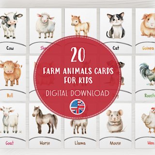 farm-animals-flashcards-kids-montessori - Image 1
