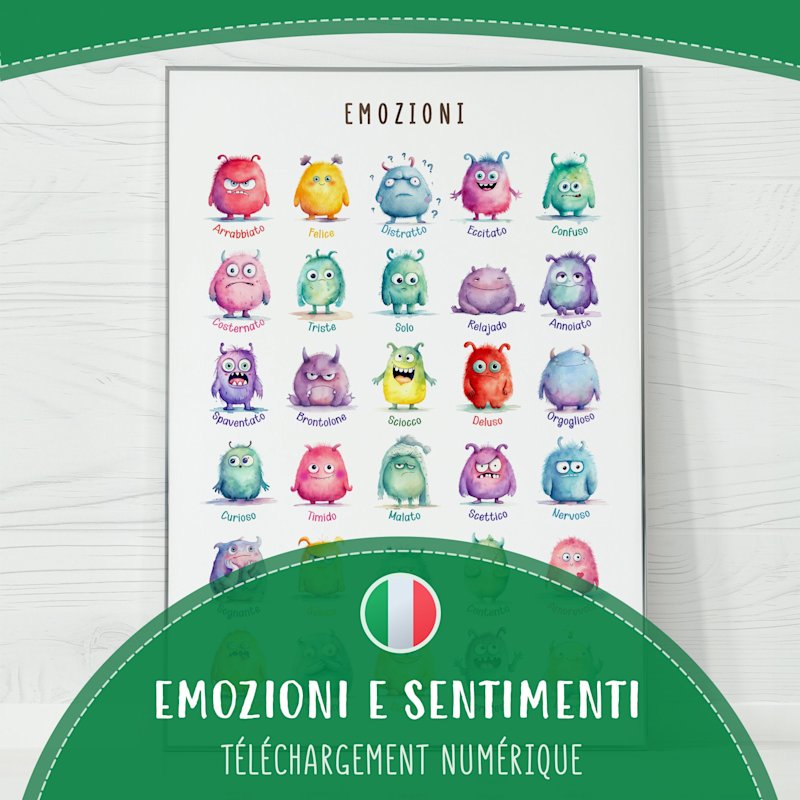 poster-emozioni-italiano-bambini-mostri - Image 1