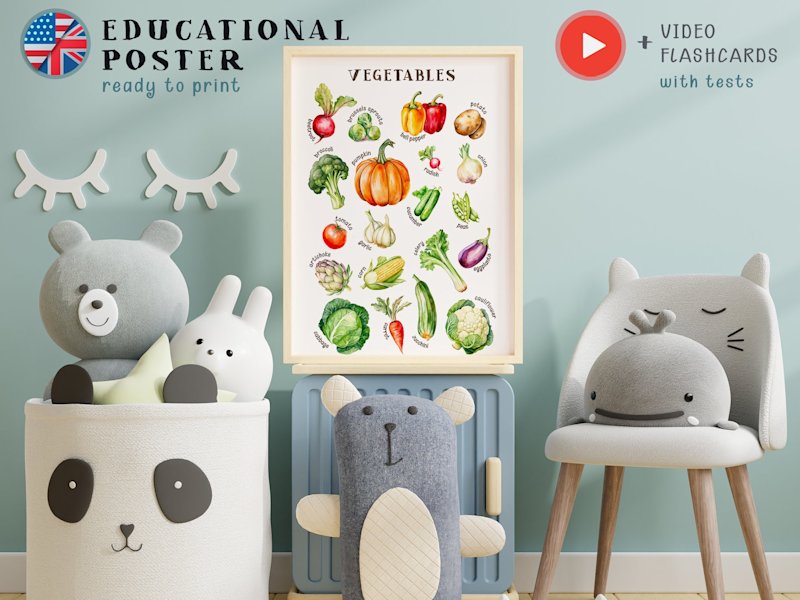 vegetables-poster-kids-watercolor - Image 5