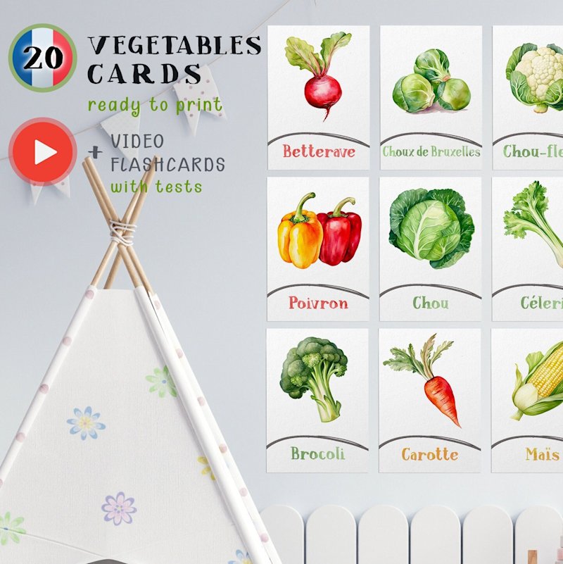 cartes-flash-legumes-enfants-francais-o - Image 1