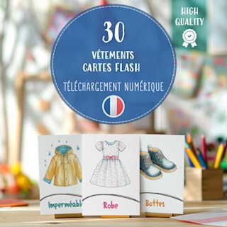 30-cartes-vetements-enfants-francais-o - Image 1