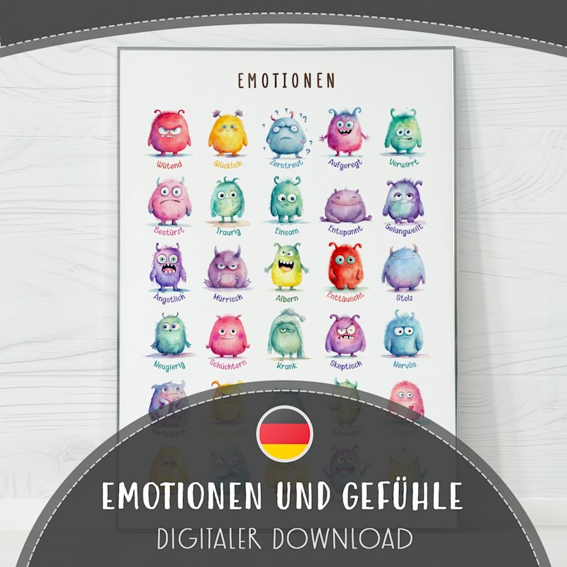 german-emotions-monster-poster-preschool - Image 1