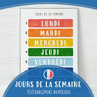 affiche-jours-semaine-francais-enfants-o - Image 1