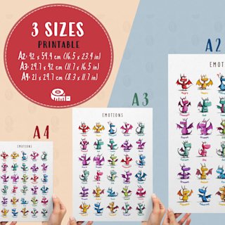dragon-emotions-poster-kids-printable - Image 2